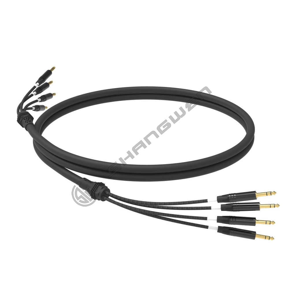 Multi channel audio cable with 4, 6, 8, 12, and 16 channels